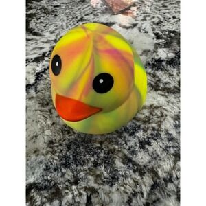 Squeezy Tie Dye Rubber Duck Sensory Fidget Toy Yellow Green Orange 371379